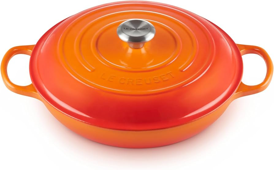 Le Creuset Enameled Cast Iron Signature Braiser, 3.5 qt., Flame | Amazon (US)