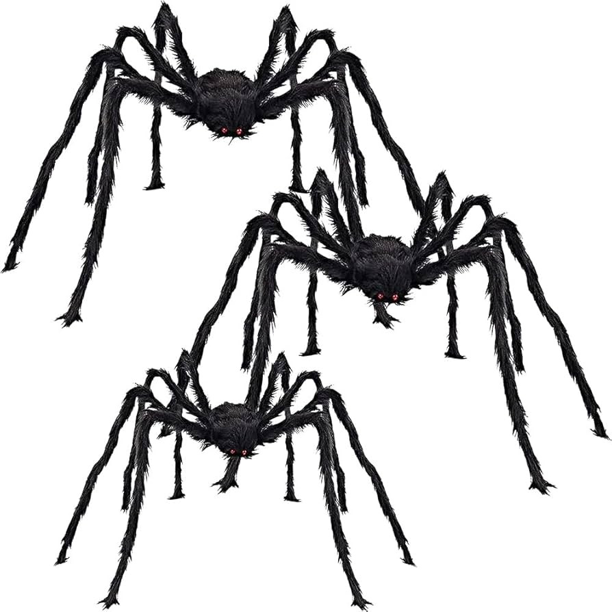 CHBOP 3 PCS（150cm,150cm,120cm） Halloween Giant Large Big Spiders Decoration Set，Scary Large... | Amazon (UK)