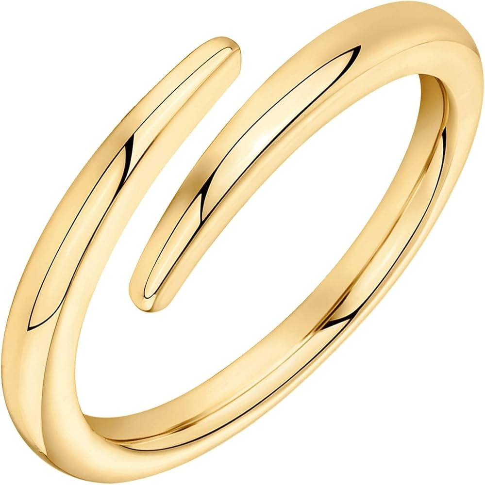PAVOI 14K Gold Plated Open Twist Eternity Band for Women | Amazon (US)