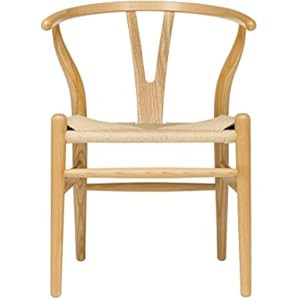 Tomile Wishbone Chair Y Chair Solid Wood Dining Chairs Rattan Armchair - (Ash Wood Black) | Amazon (US)