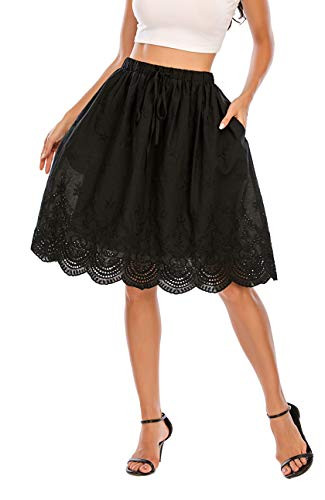 Love Welove Fashion Women's A-line Flared Embroidered Below Knee Length with Lining Knee Length S... | Amazon (US)