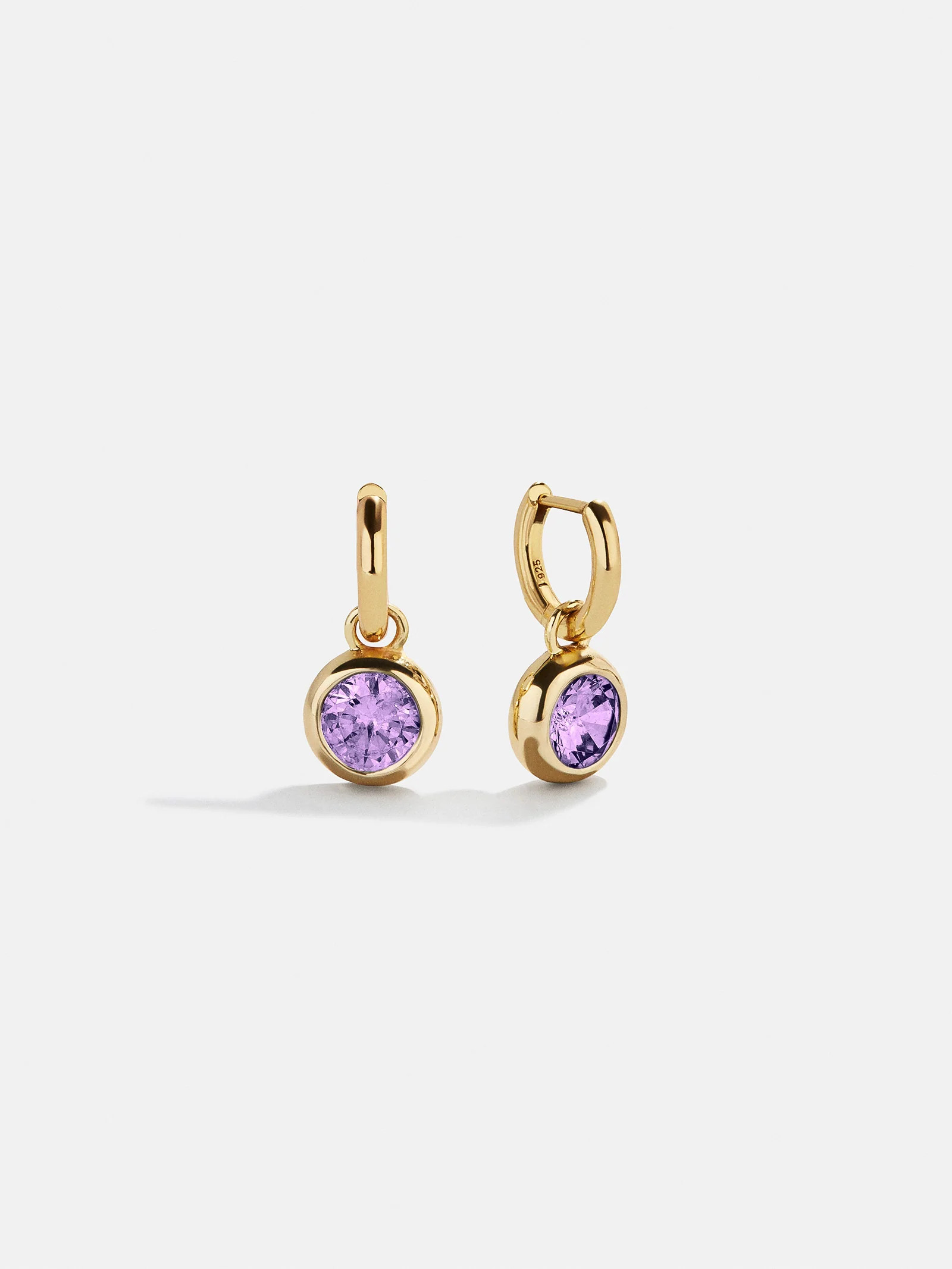 18K Gold Birthstone Drop Earrings - Light Amethyst | BaubleBar