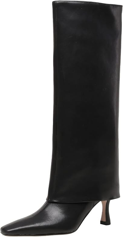 Kluolandi Women's Stiletto High Heel Knee High Boots Pointed Toe Fold Over Boots for Women Knee High | Amazon (US)