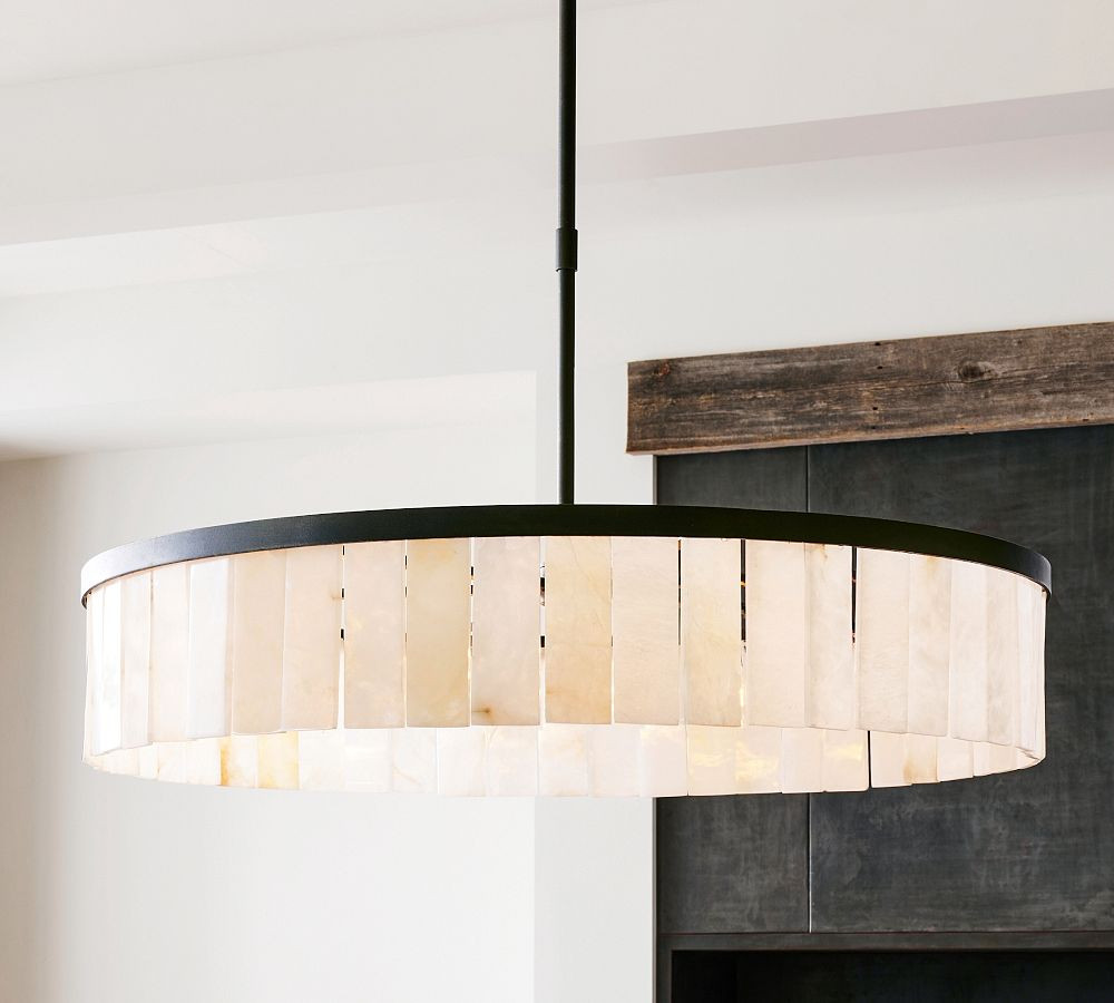 Windham Alabaster Tile Round Chandelier | Pottery Barn (US)