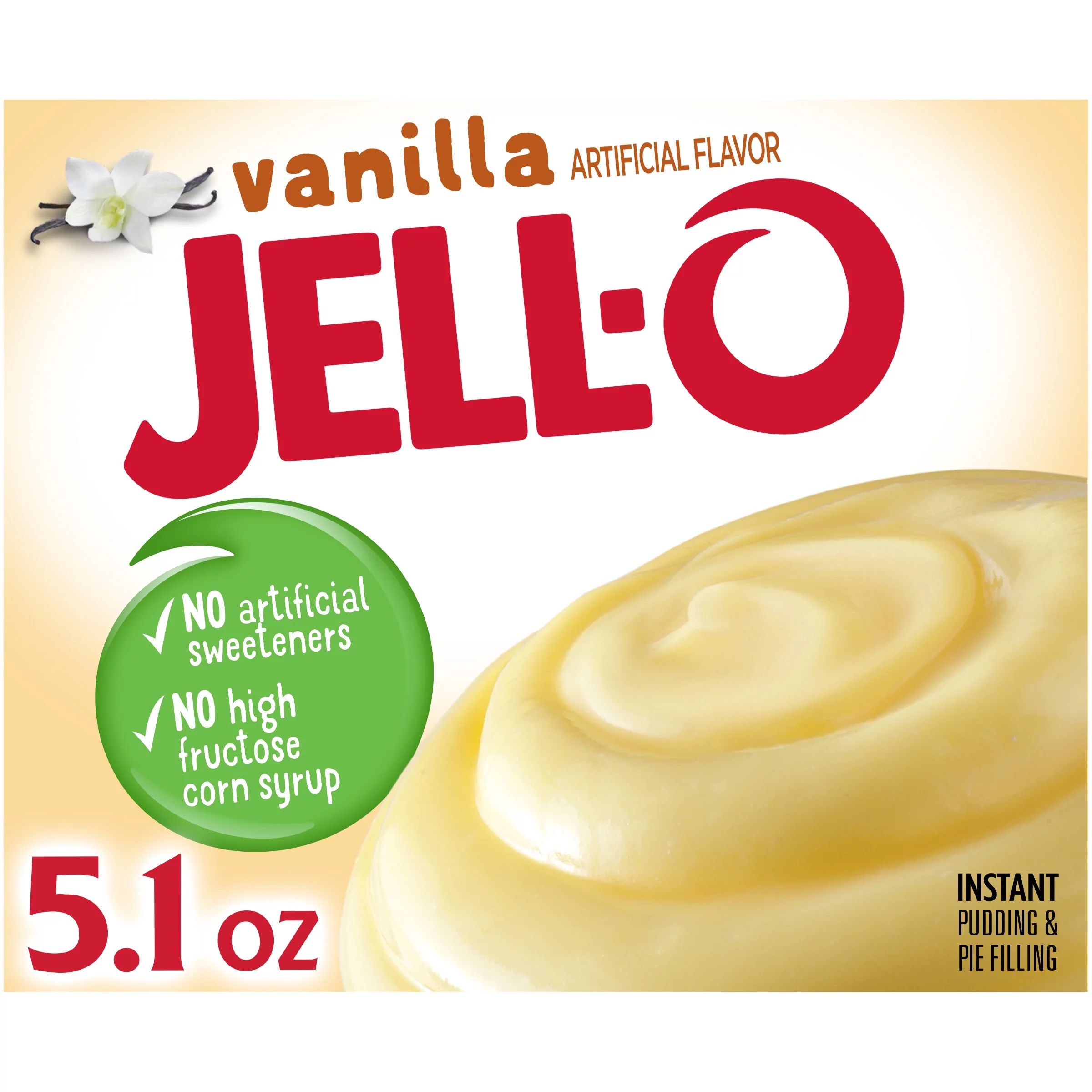 Jell-O Vanilla Instant Pudding Mix & Pie Filling, 5.1 oz. Box | Walmart (US)