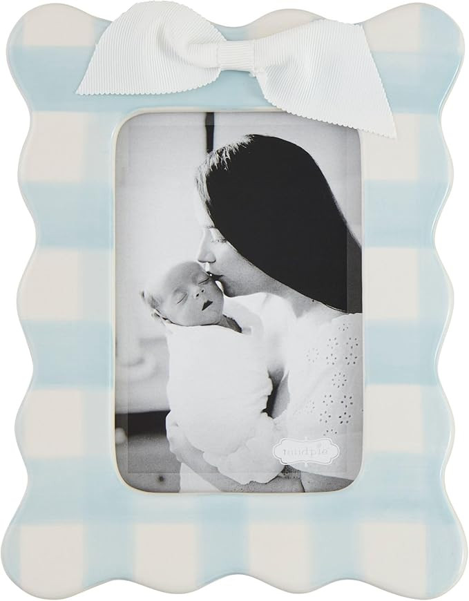 Mud Pie Vertical Blue Bow Frame; 7" x 7" | Amazon (US)
