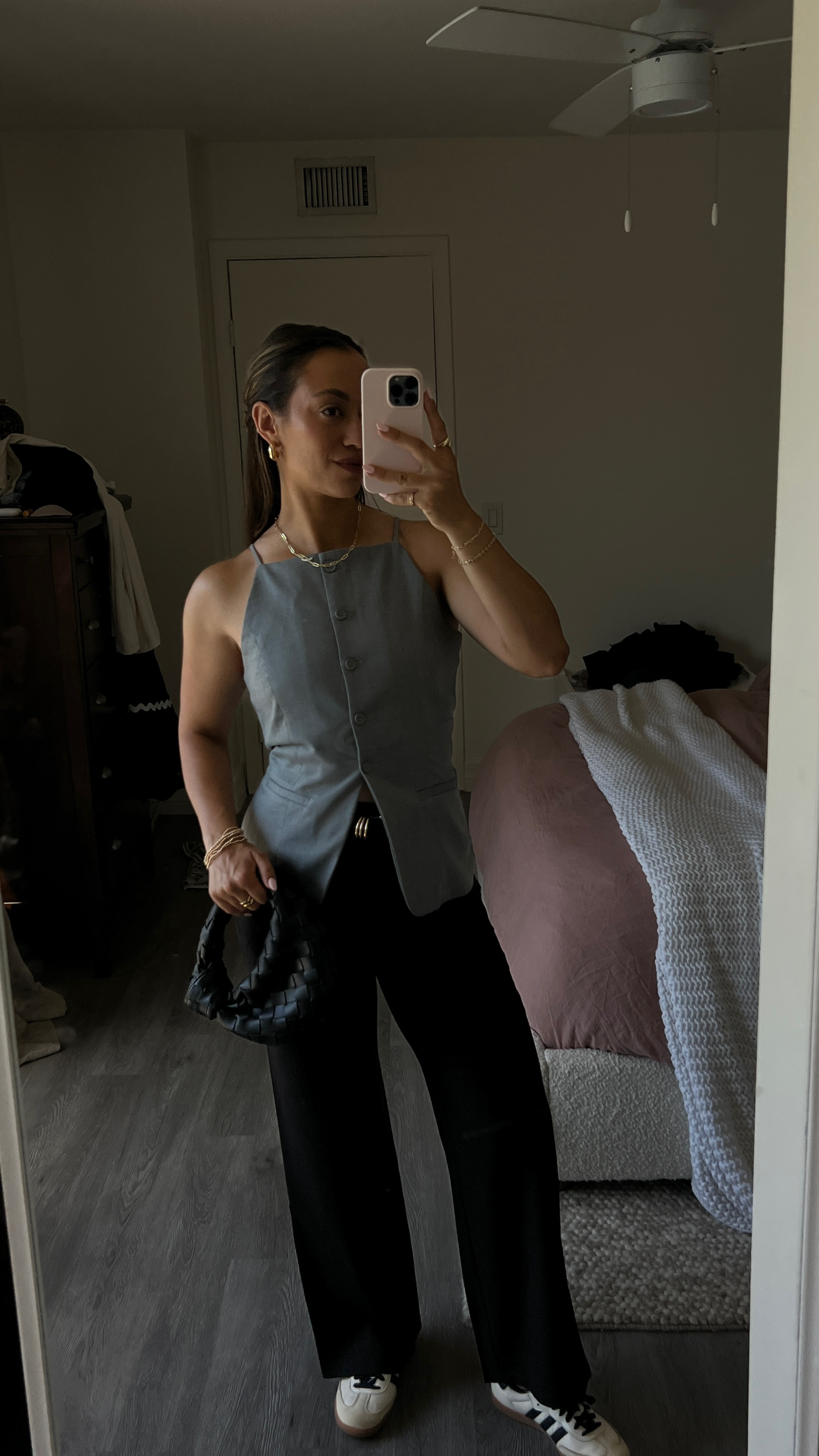 This might be my new go to classy chic outfit 🩶🤍🖤

I love a good neutral outfit, and this vest top from Abercrombie is classy and chic but still fun and stylish. 

These amazon trousers are my new go to pants to look effortlessly put together. 

Wearing size small in both top and trousers. Adding some gold statement jewelry and a black bag ties the whole look together 

Business casual outfits for women, neutral outfit ideas, amazon fashion finds, amazon trousers try on, Abercrombie try on

#LTKStyleTip #LTKWatchNow #LTKWorkwear