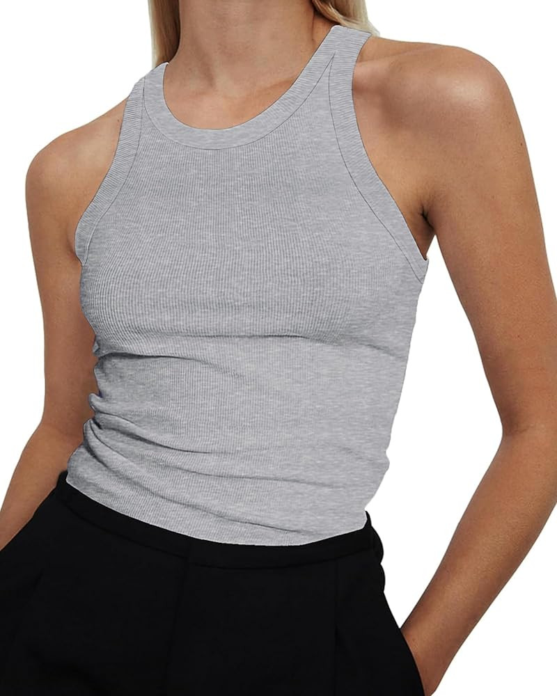Womens Sleeveless Slim Fit Ribbed Tank Top 2025 Neck Basic Tee XS-3XL | Amazon (CA)