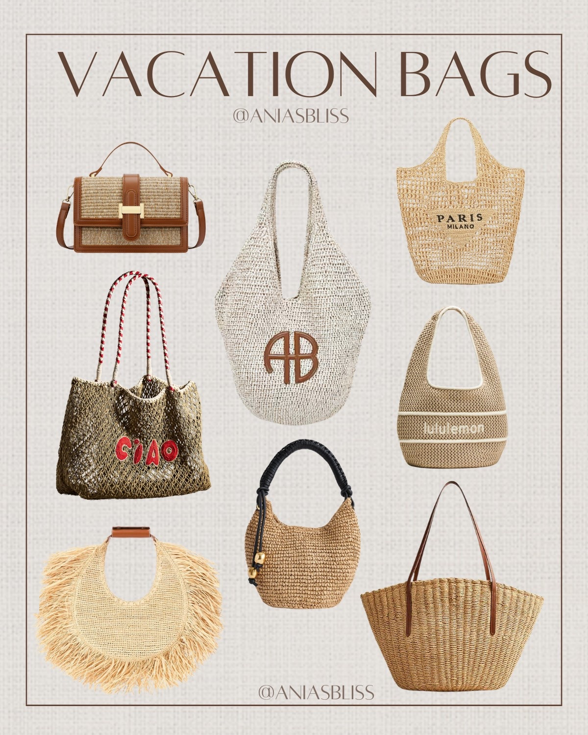 Vacation bags, straw bags, raffia bags, beach bags 

#LTKTravel #LTKSummerEdit #LTKItBag
