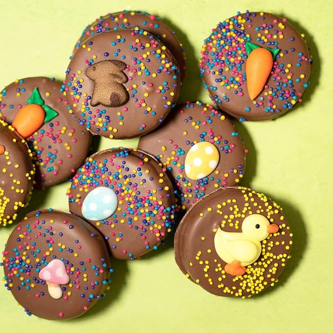 Happy Easter Chocolate Dipped Sandwich Cookies | Olde Naples Hand Decorated Easter Cookies | 7pc ... | Amazon (US)