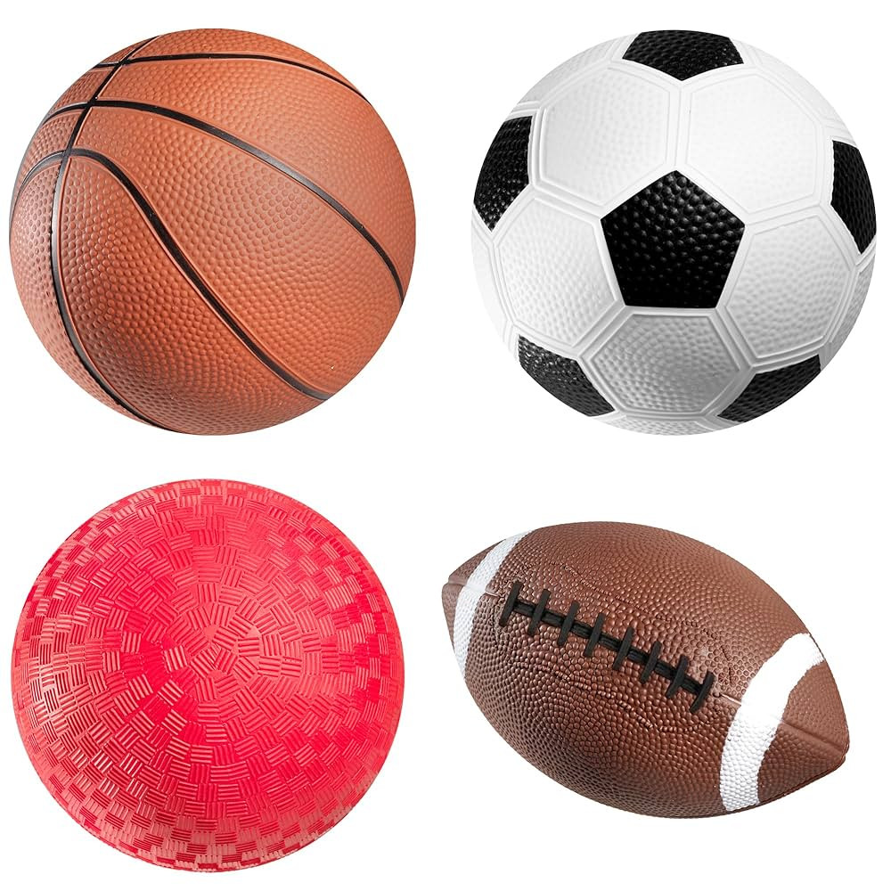 Bedwina Sports Balls for Kids & Toddlers - 5-inch Sports Balls Set Includes Football, Small Socce... | Amazon (US)