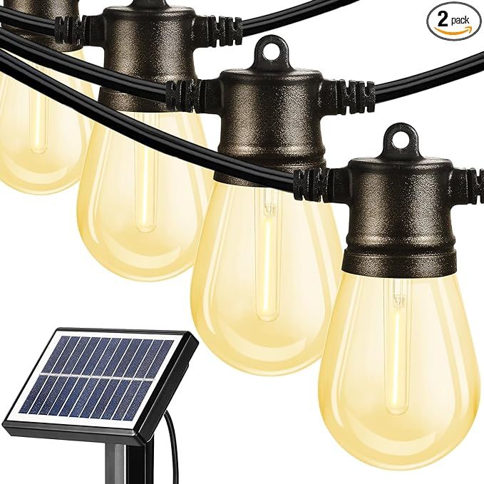 FMART 24FT Solar String Lights, LED Solar Cafe Patio Lights, Porch Market Light Waterproof & Shat... | Amazon (US)