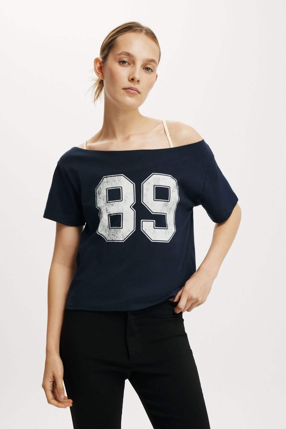 The Sporty Off Shoulder Graphic Tee | Cotton On (US)