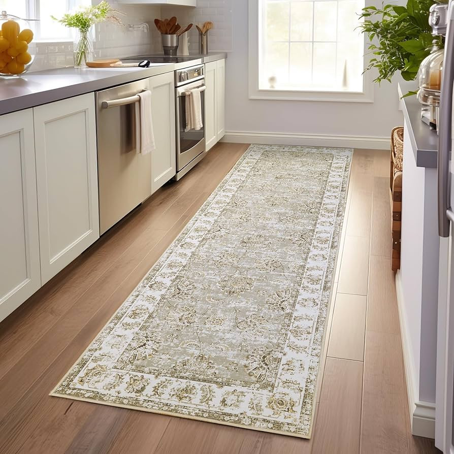 jinchan Runner Rug 3x10 Hallway Vintage Rug Kitchen Washable Runner Rug Floral Print Floor Cover ... | Amazon (US)