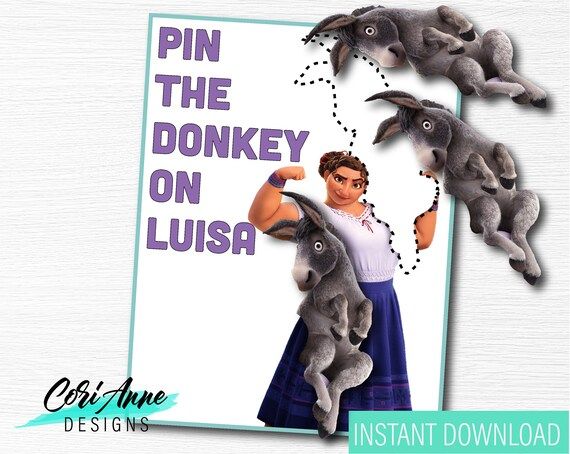 Encanto Party Game  Pin the Donkey on Luisa Birthday | Etsy | Etsy (US)