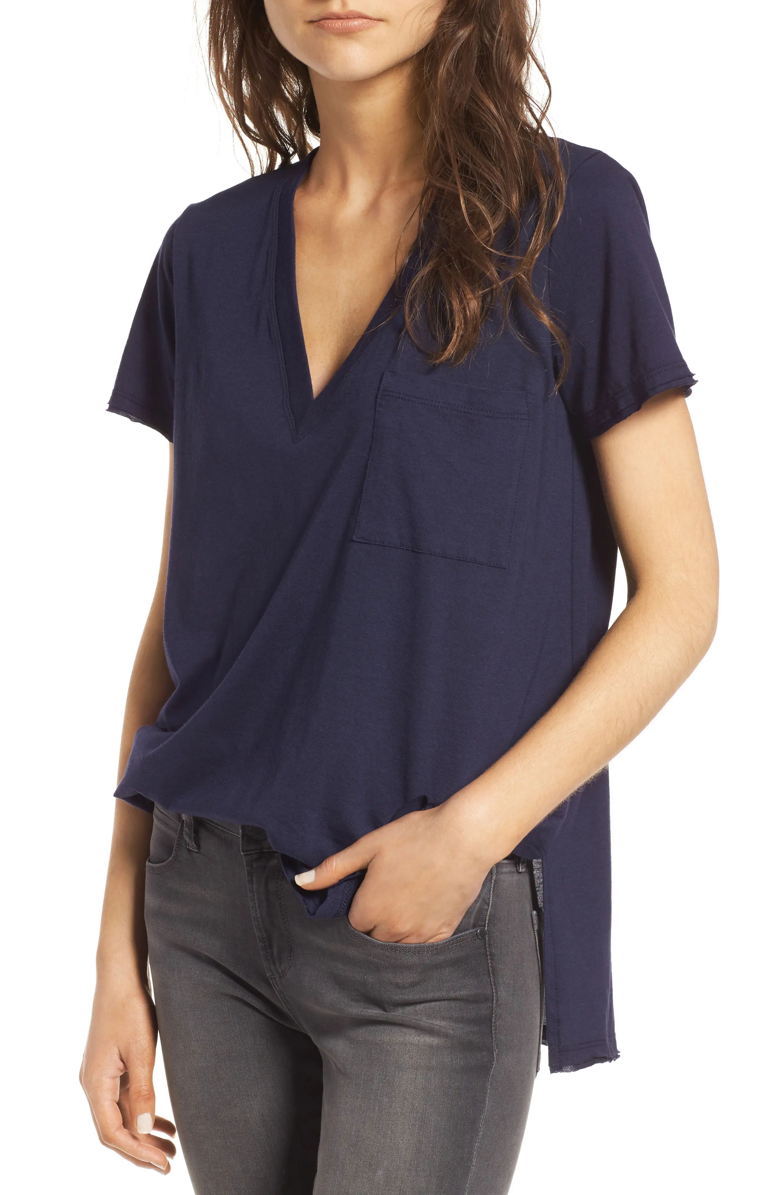 Raw Edge Side Slit Tee | Nordstrom