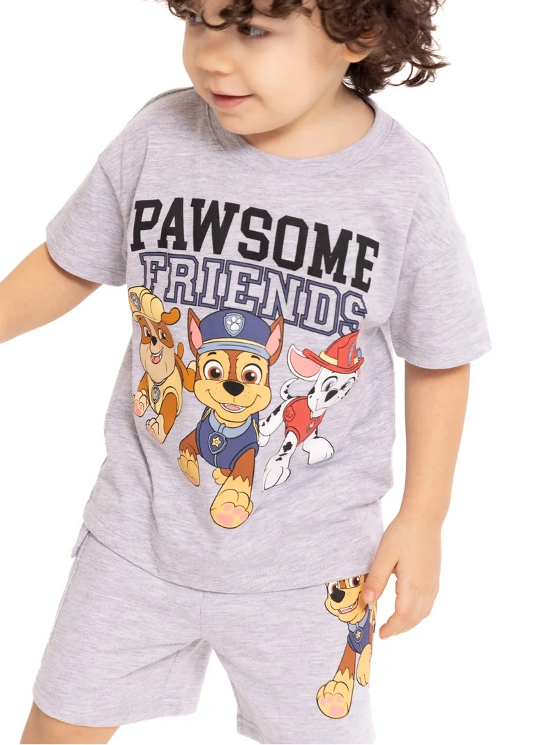Paw Patrol Toddler Boys' Short Sleeve Graphic Tee and Shorts Set, 2 Piece, Sizes 12M-5T | Walmart (US)