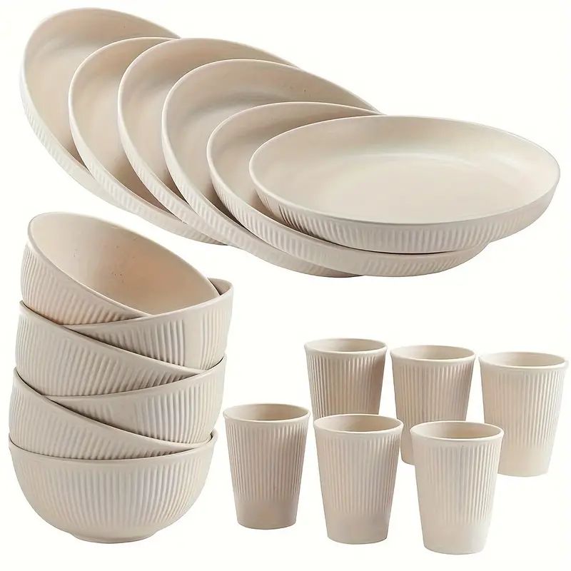 Wheat Straw Dinnerware Sets Unbreakable Reusable - Temu | Temu Affiliate Program