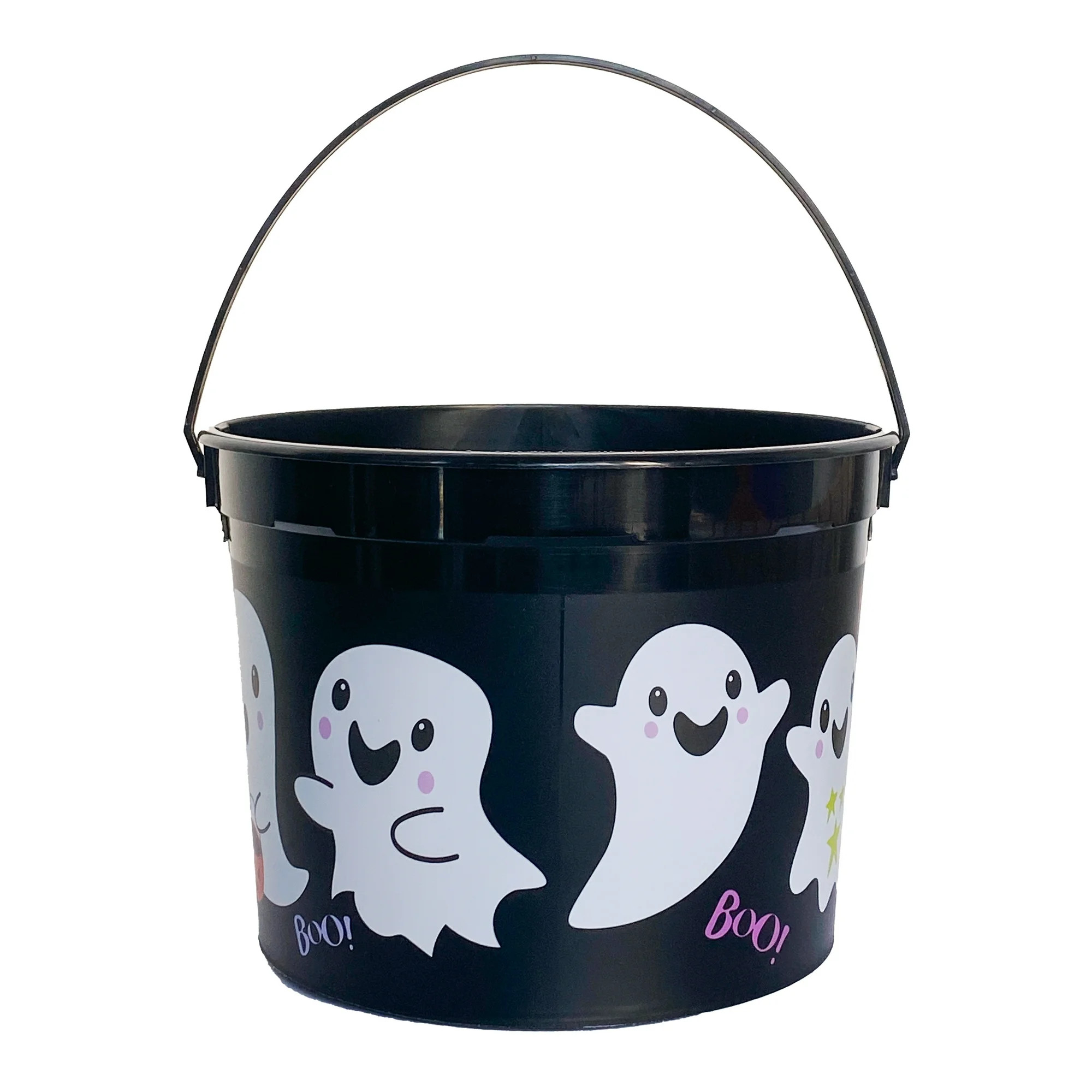 Ghost Trick-or-Treat Bucket, Black, 5 qt, Halloween by Way To Celebrate | Walmart (US)