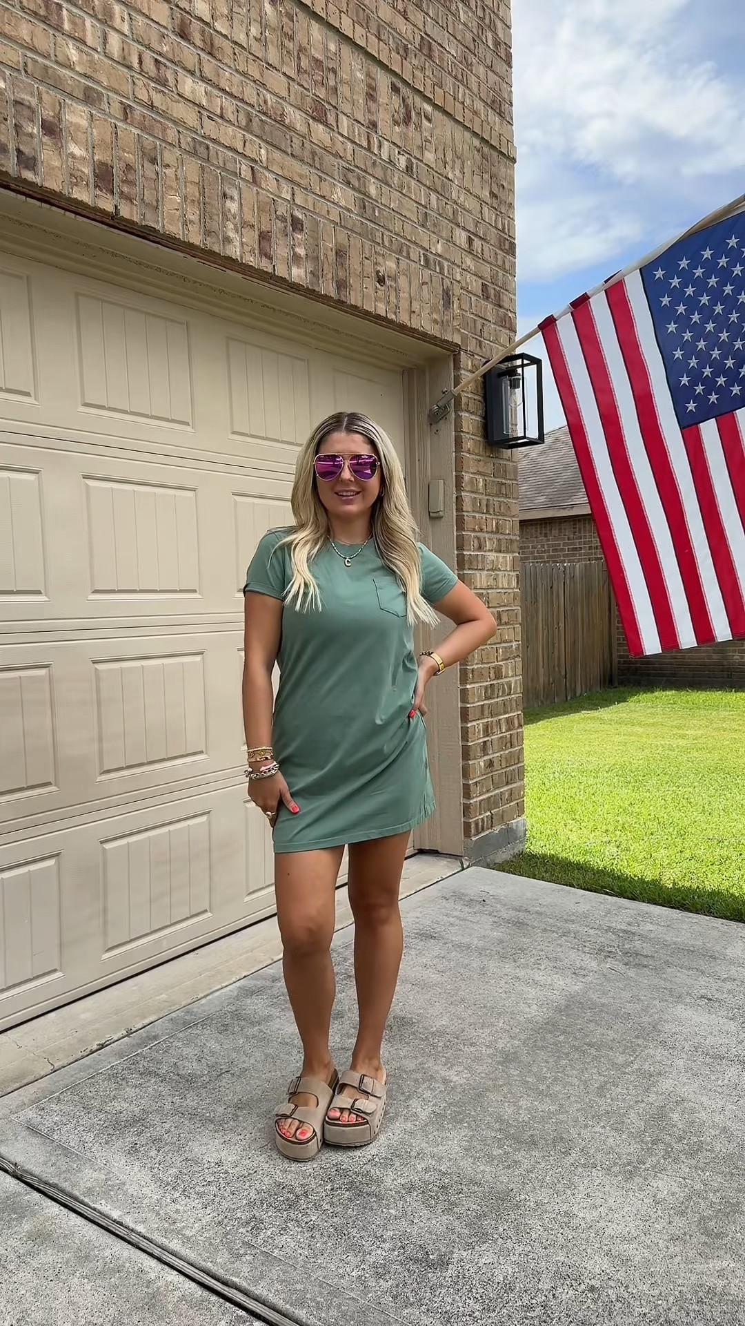 Comfy cute summer outfit
Tshirt dress small
Platform sandals tts

#LTKootd #LTKSaleAlert