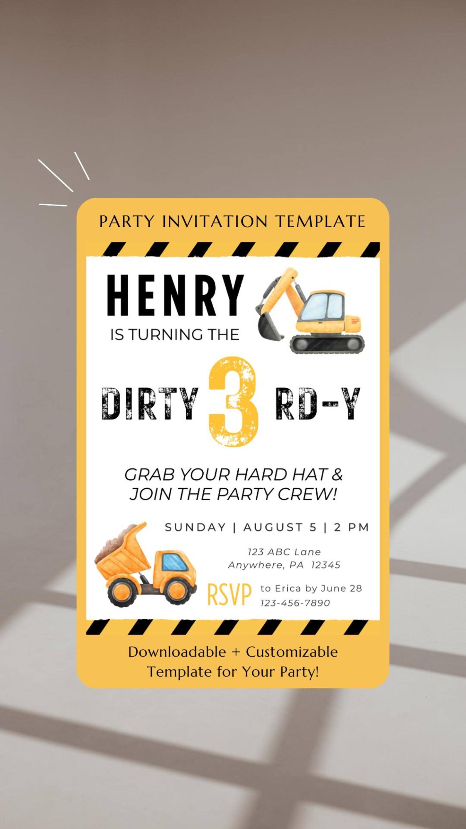 Third Birthday Construction Themed Party | Etsy (Global)