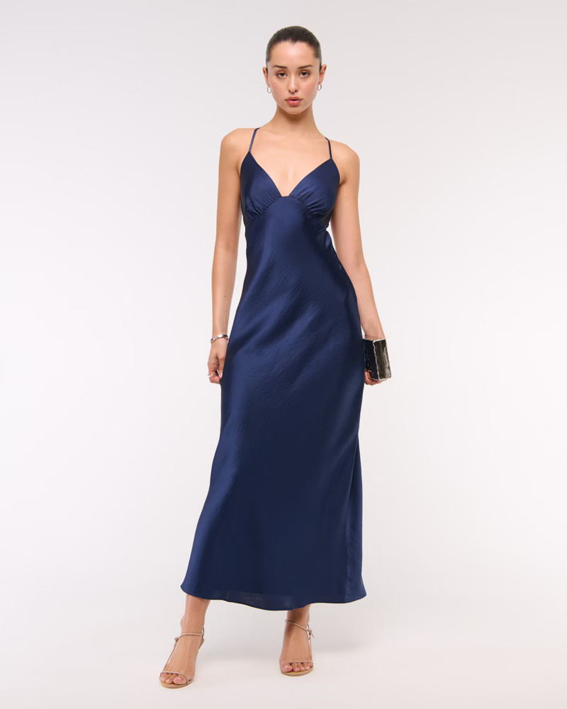 The A&F Julia Slip Tie-Back Maxi Dress | Abercrombie & Fitch (US)