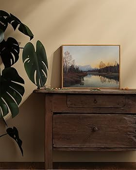 ARPEOTCY Vintage Framed Fall Wall Art Decor, Living Room Bedroom Autumn Landscape Pictures Wall D... | Amazon (US)