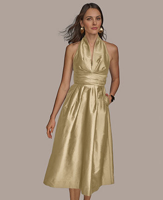 Donna Karan New York Women's A-Line Halter Midi Dress - Macy's | Macy's