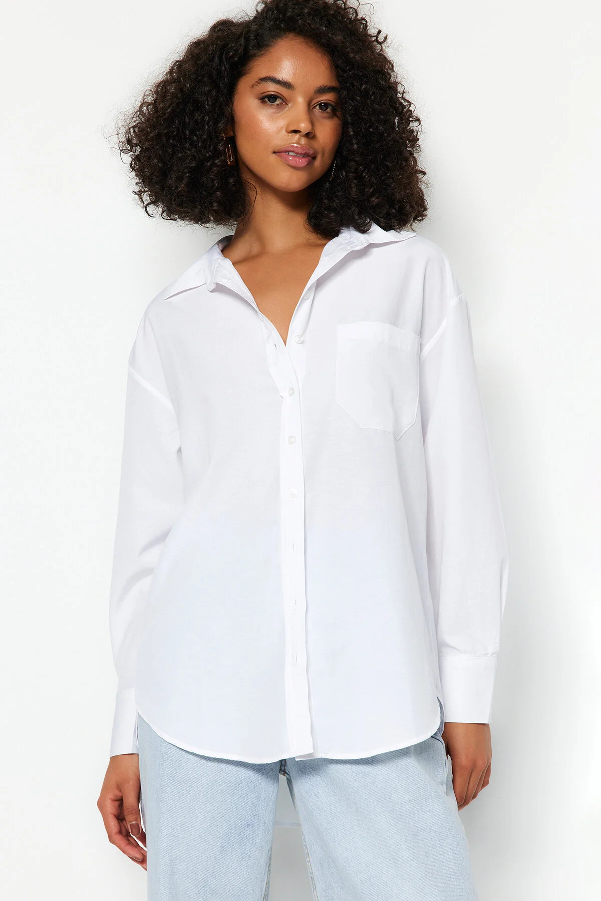 Hemd - Weiß - Oversized | Trendyol DE
