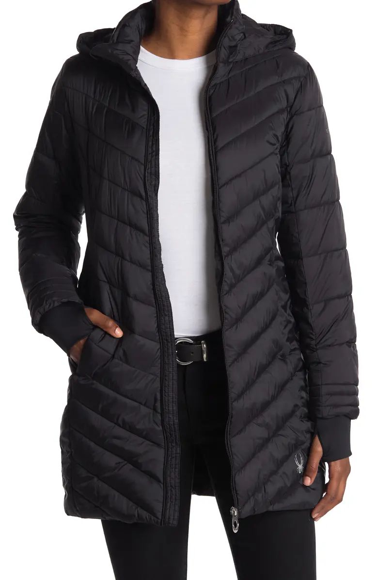 SPYDER Boundless Hooded Long Puffer Jacket | Nordstromrack | Nordstrom Rack