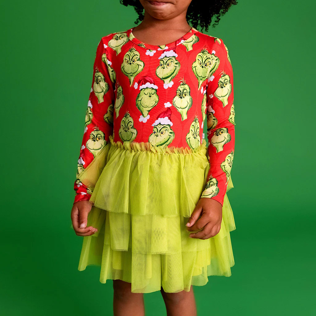 Red Girl Toddler Tulle Dress | Dr. Seuss The Grinch | Posh Peanut