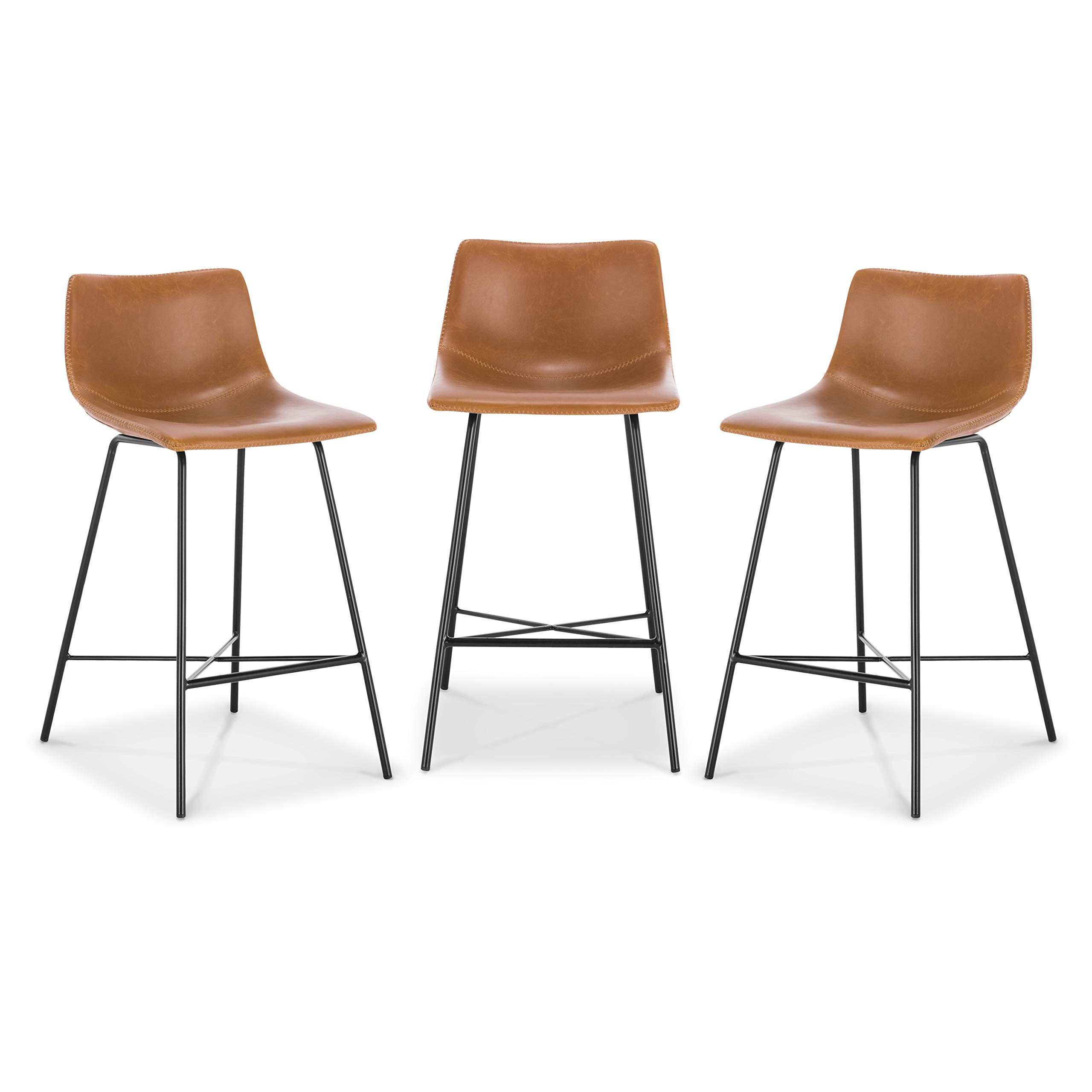 Poly and Bark Counter Stool 24 inches - Counter Height Bar Stools Set of 3 - Sturdy Kitchen Stool... | Amazon (US)