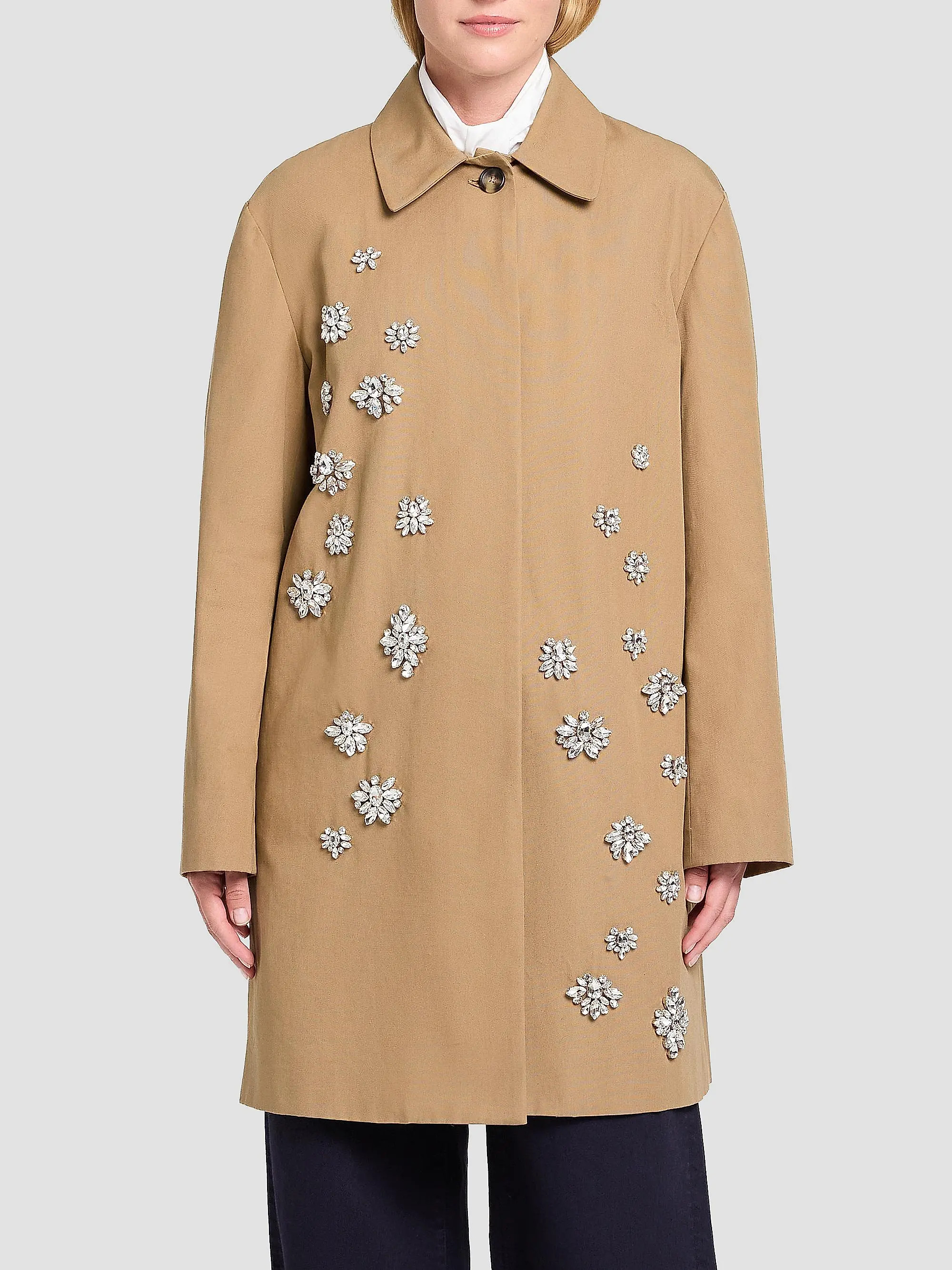 Edinburgh Crystal-Embellished Car Coat | Saks Fifth Avenue
