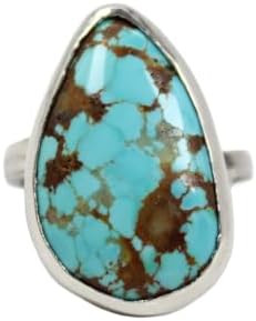 Handmade Royston Turquoise Sterling Silver Ring Size 8.5 One of a Kind | Amazon (US)