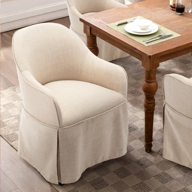 Polyester Upholstered Skirted Dining Chair | Wayfair North America