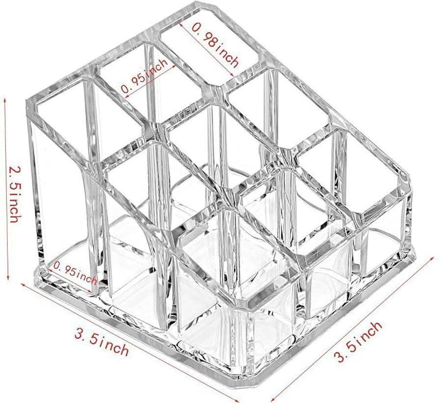 Sooyee Lipstick Organizer,Lipstick Holder,9 Spaces Acrylic Lipstick Case,Cosmetic Display Cases f... | Amazon (US)