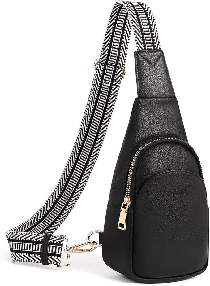 Kinsley Vegan Leather Crossbody Bag with Guitar Strap