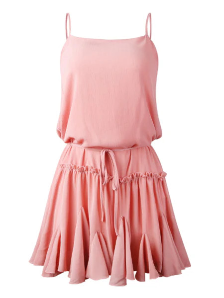 'Miranda' Tied Waist Ruffle Mini dress (2 Colors) | Goodnight Macaroon