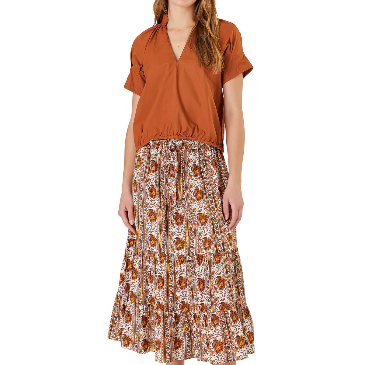 Market Skirt, Mumbai Stripe Brown | Livro