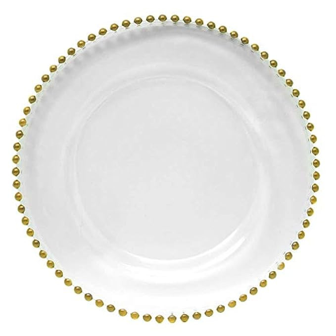 13' Gold Beaded Glass Charger Plate by P.O.C. Supplies | Amazon (US)