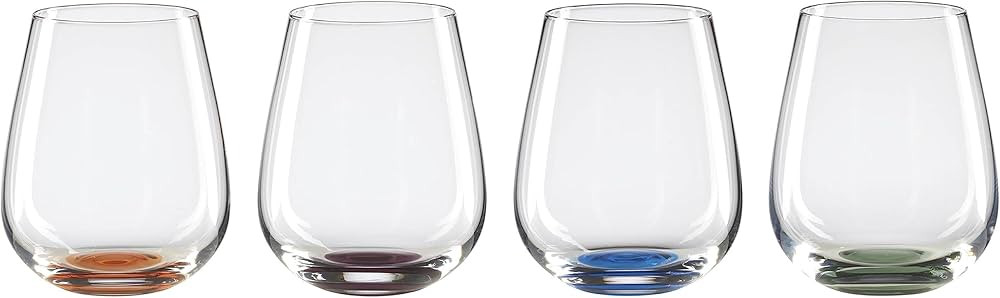 Oneida Bottoms Up - Copas de vino sin tallo, juego de 4, 4 unidades, multicolor | Amazon (US)