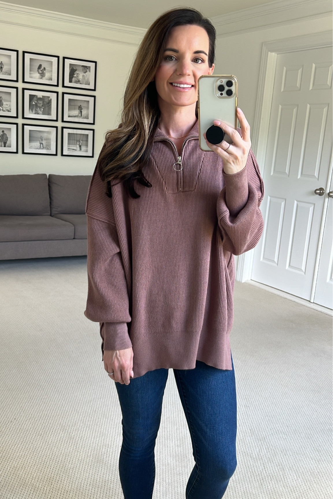 Oversize sweater from Amazon
Fits big. Get your regular size.