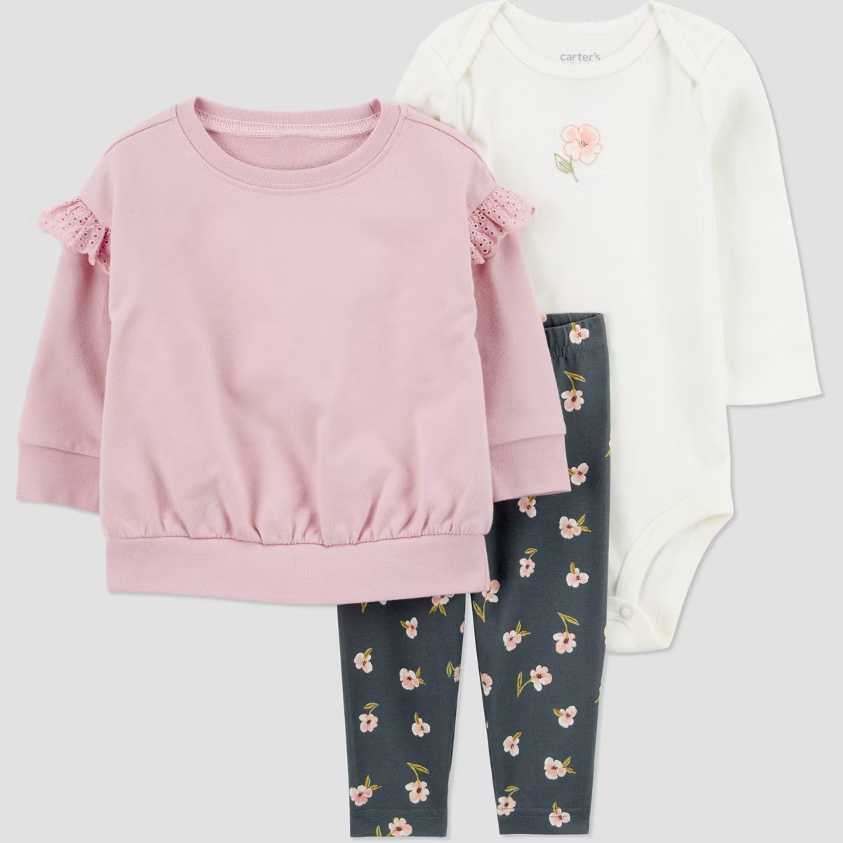 Carter's Just One You® Baby Girls' 3pc Floral Top & Bottom Set - Pink | Target