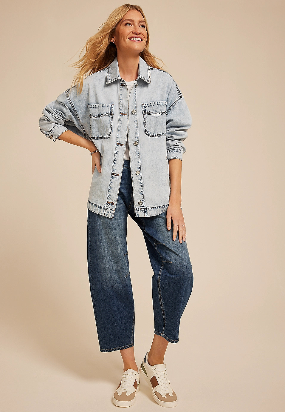 Oversized Denim Jacket | Maurices