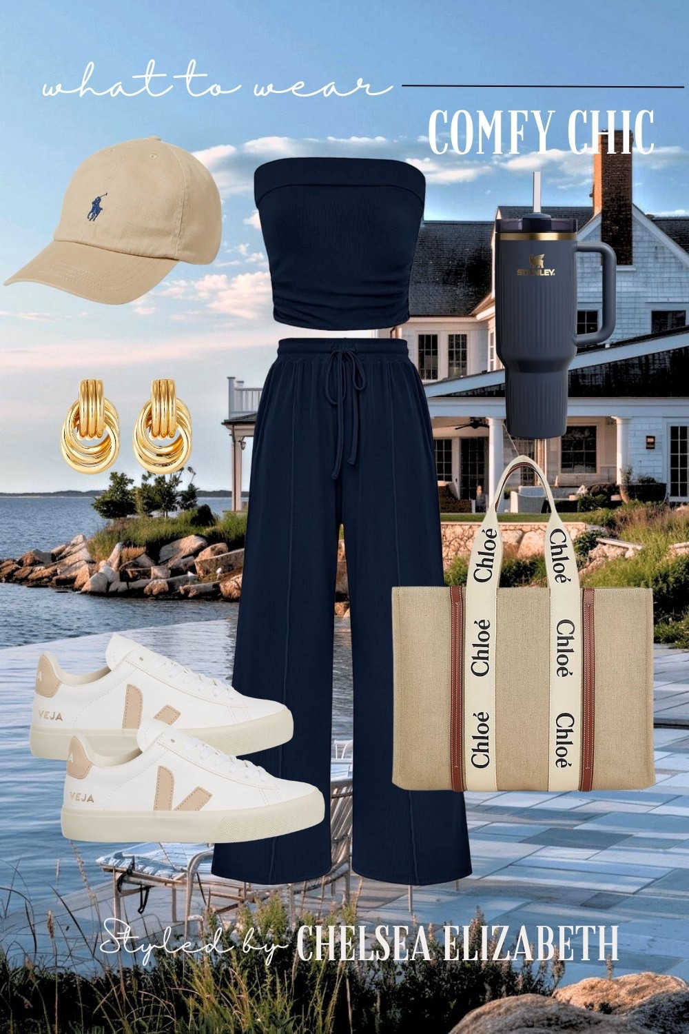Comfy Chic - Amazon Outfit for every day!   ‼️Go to my IG - classicchelseaelizabeth link in bio for DHGATE LINKS  (No longer linkable on LTK) 💛 CHLOE BAG 
•••
Petite Style: Height 5’4, Weight 115, Bust 32DDD
Navy Blue 2 Piece Set - Small
Khaki White Sneakers - 8 
Khaki Ralph Lauren Hat 
Navy Stanley Tumbler 
DHGate Chloe Bag | DHGate Designer Chloe Tote Bag 
Amazon Gold Earrings 
•••
Everyday Outfits | Cute Outfits | Casual Chic  | Casual Outfits | Weekend Outfits | Errands Outfit | Coffee Run Outfit | Shopping Outfit | Comfy Outfits |  Comfy Sets | Comfy Chic | Monochromatic Outfit | Baseball Hat Outfit | Matching Set Outfit | Matching Sets | Matching Set Amazon | Matching Set Women | Matching Set Summer | Matching Set Fall | Matching Pant Set | 2 Piece Outfits | 2 Piece Sets | 2 Piece Sets Summer | 2 Piece Sets Fall | Two Piece Set | Two Piece Outfits | Two Piece Set Amazon | Two Piece Set Summer | Two Piece Fall | Two Piece Pant Set | Lounge | Lounge Set | Lounge Wearing | Lounge Wear | Lounge Sets Amazon | Amazon Loungewear | Loungewear Set | Lounge Outfits | Lounge Pants | Matching Lounge Sets | 2 Piece Lounge Set | Sneaker Outfit | Sporty Outfit | School Drop Off Outfit | Athleisure Outfits for Errands | Travel Outfit | Travel Outfit Amazon | Airport | Airport Looks | Airport Style | Airport Travel | Airport Fashion | Airport Outfit Amazon | Airport Travel Outfit Amazon | Amazon Airport Outfits |  Airplane Outfit | Airplane Travel Outfit | Plane Outfit | Comfy Travel Wear | old money looks | old money aesthetic | old money fashion | old money style | old money outfits | old money style women | neutral outfit | neutral style | classic style | classic outfits | chic outfits | chic style | casual chic | quiet luxury | minimalist | minimalist fashion | capsule wardrobe | petite outfits | designer look for less | look for less | save or splurge | save vs splurge | splurge or save | designer inspired | dupes | designer dupes | designer | 

#LTKStyleTip #LTKShoeCrush #LTKSeasonal #LTKActive #LTKFindsUnder100 #LTKPetite #LTKItBag #LTKOver40 #LTKFindsUnder50 #LTKTravel