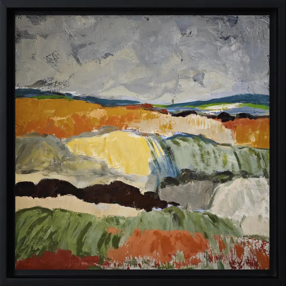 "Champs en lumière" – Abstract Landscape, Contemporary Art, French, signed | 1stDibs