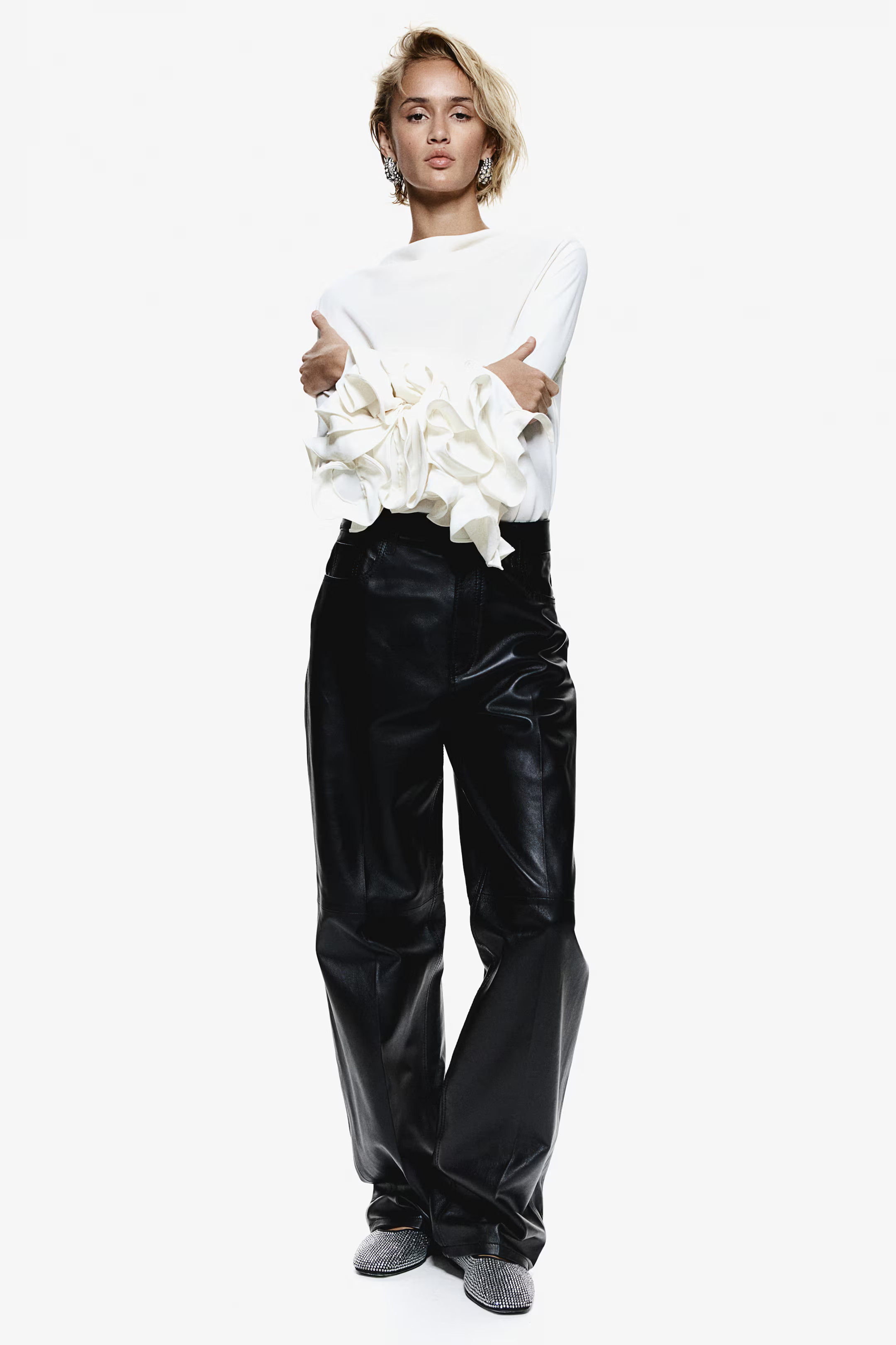 Straight leather trousers | H&M (UK, MY, IN, SG, PH, TW, HK)