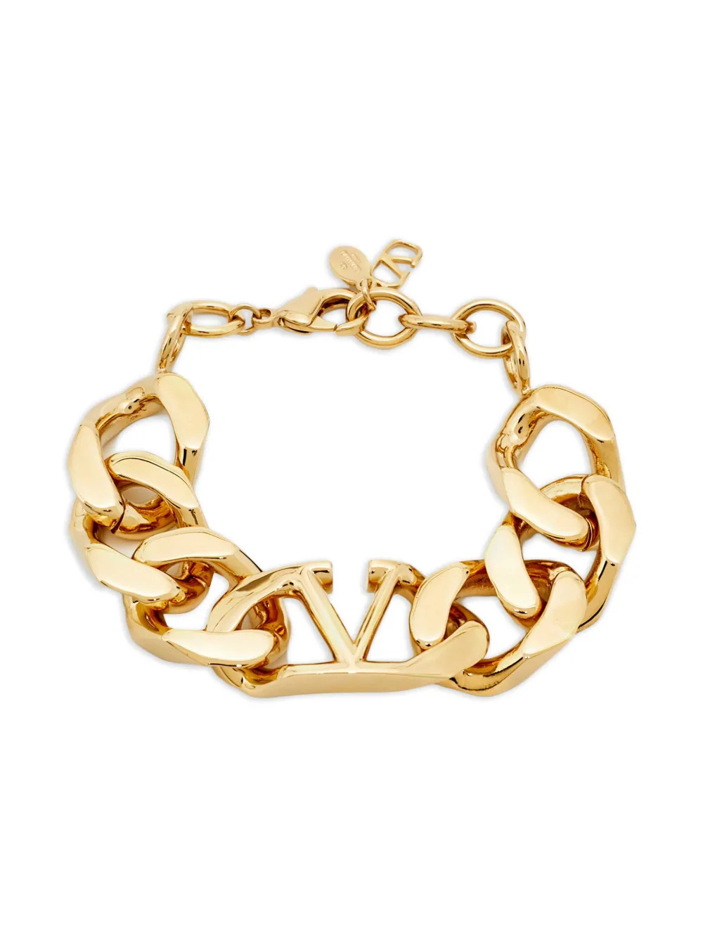 Valentino Garavani Pre-Owned chain-link V-logo bracelet - Gold | Farfetch Global