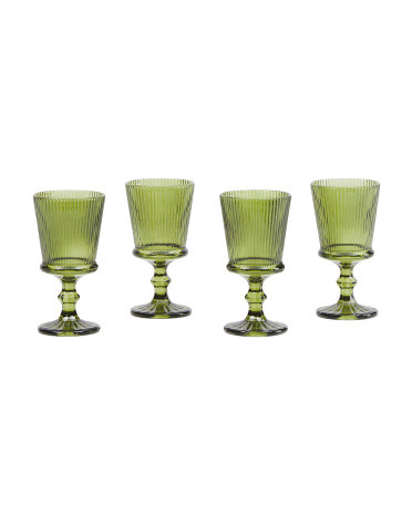 Set Of 4 Ribbed Goblet | TJ Maxx