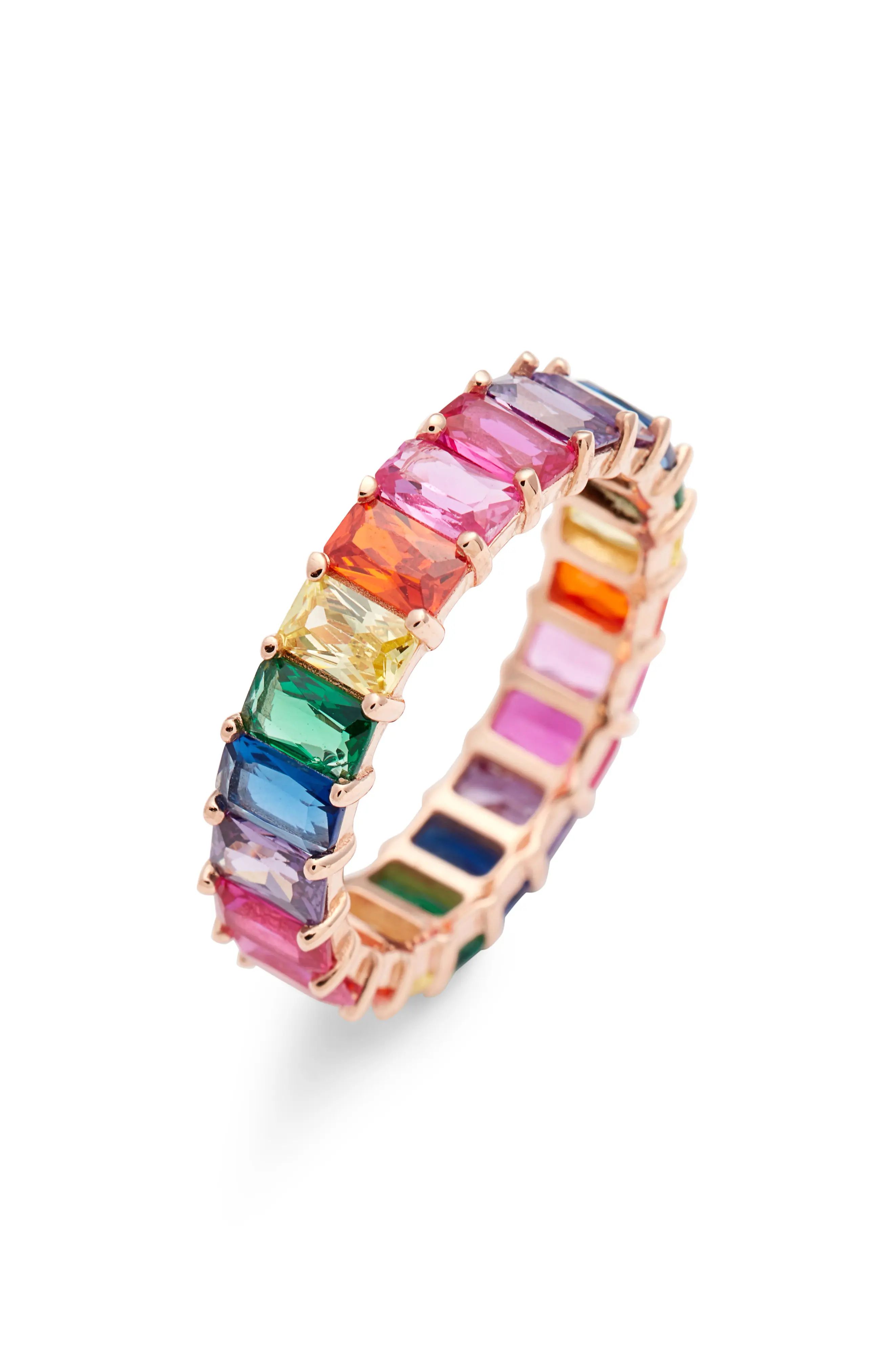 Women's Adina'S Jewels Rainbow Crystal Ring | Nordstrom